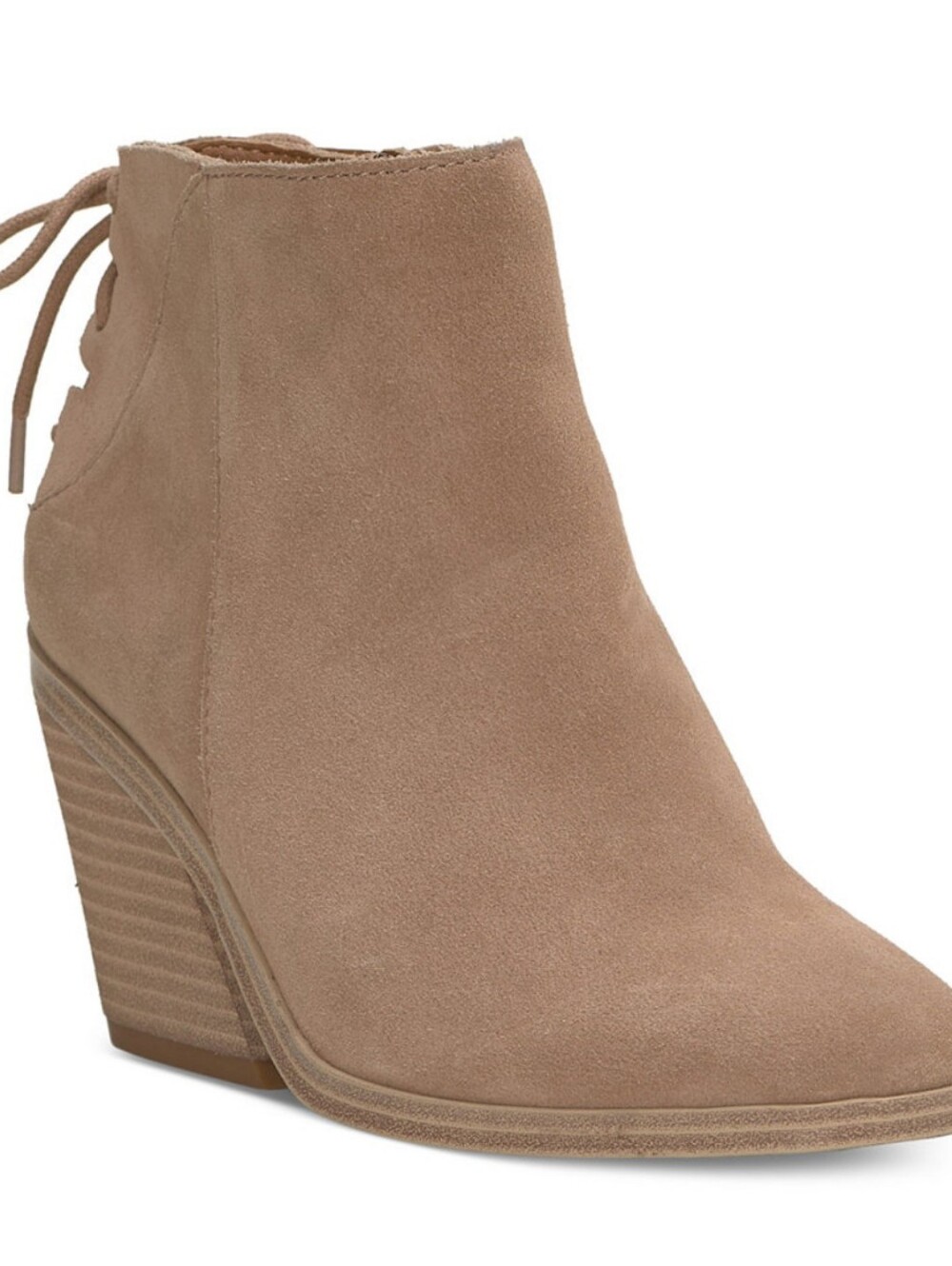 NWT! Lucky Brand Mikasi Brown Lace-Up Wedge Heel Booties Size 9M